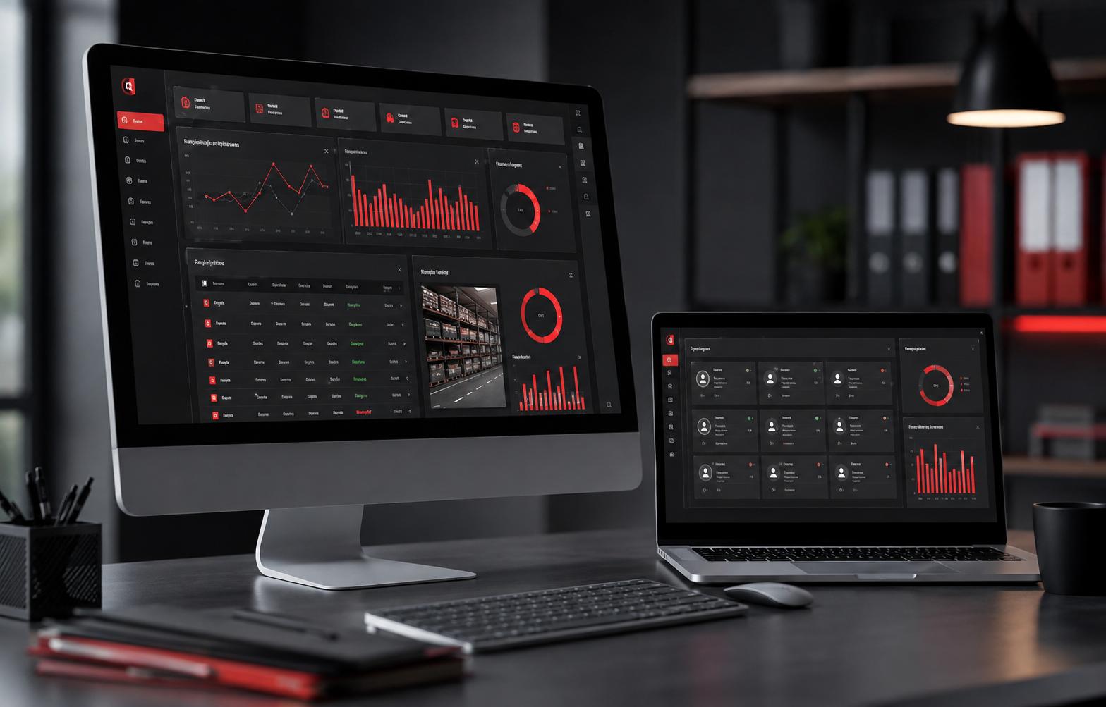 Mockup de sistema de gestão